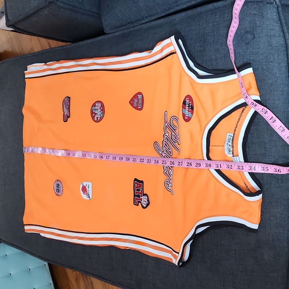 Vintage Y2K Orange Player Jersey Dress W/ Miami, New York City, Atlanta Patches - Picture 9 of 9